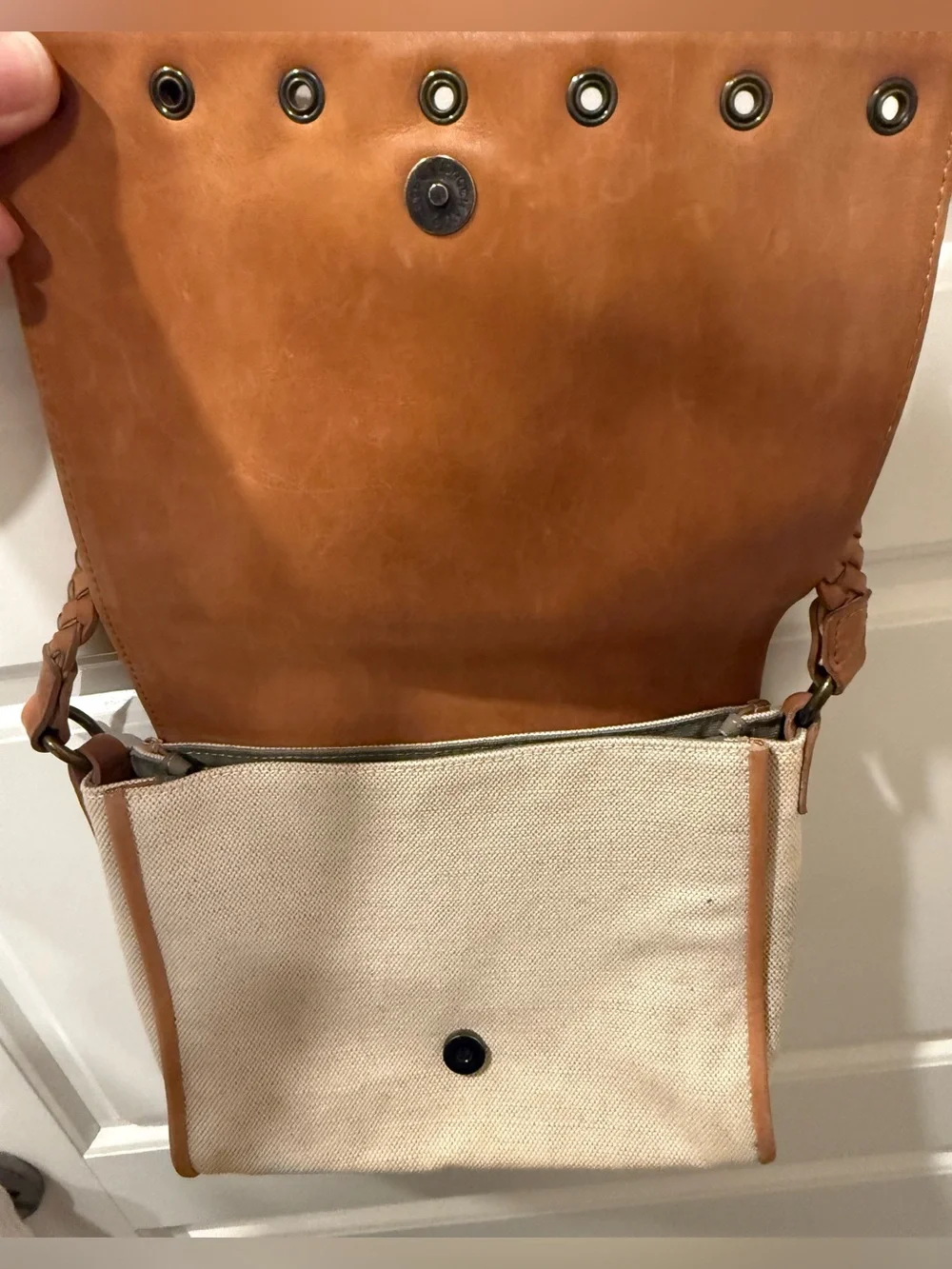 Kate Moss for Longchamp Vintage Brown Leather Crossbody Bag with Braided Strap